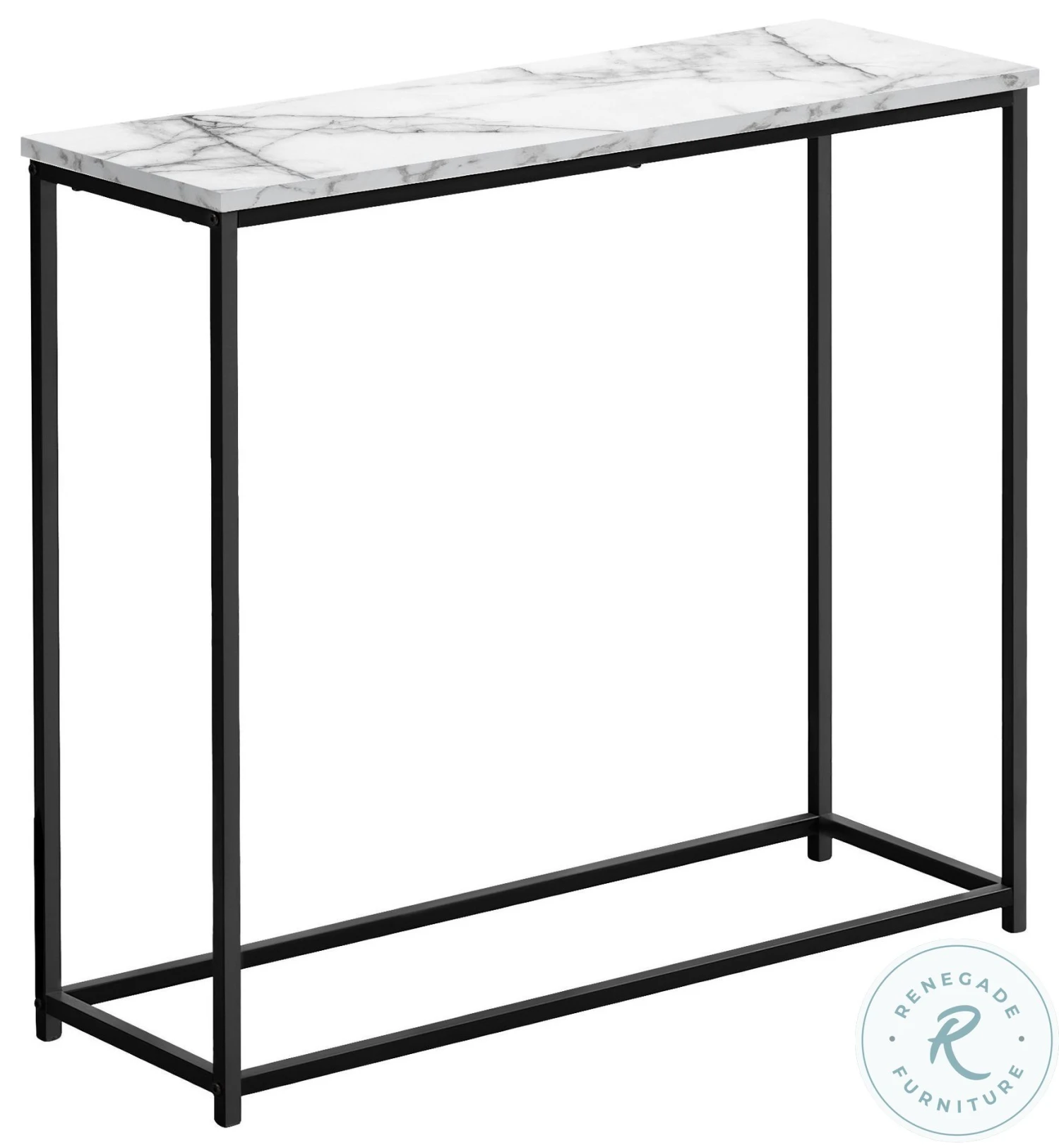 2255 Spacious White Marble 32" Console Table