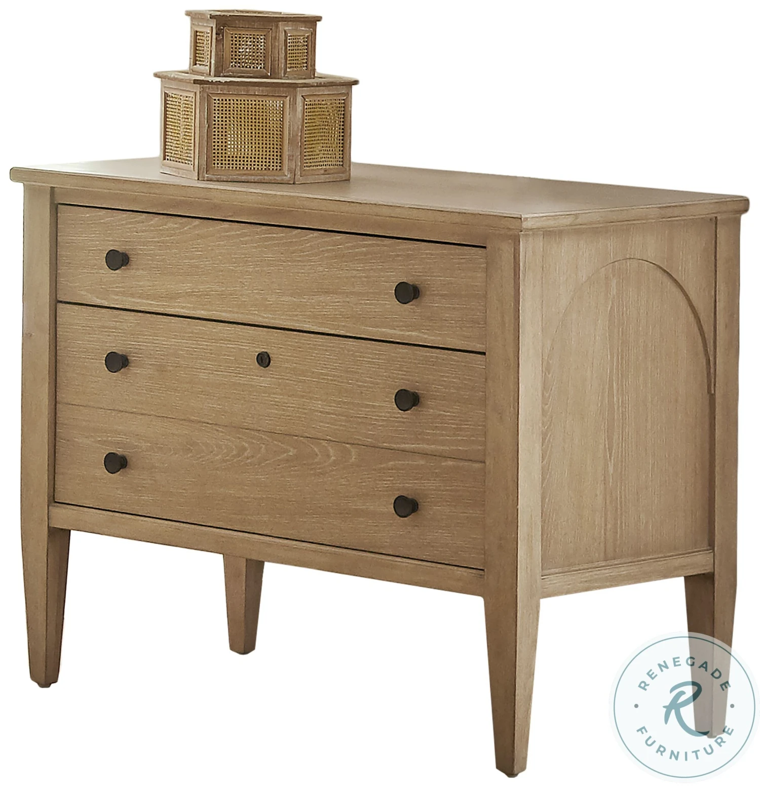 Laurel Unique Natural Double Pedestal Home Office Set - Image 9