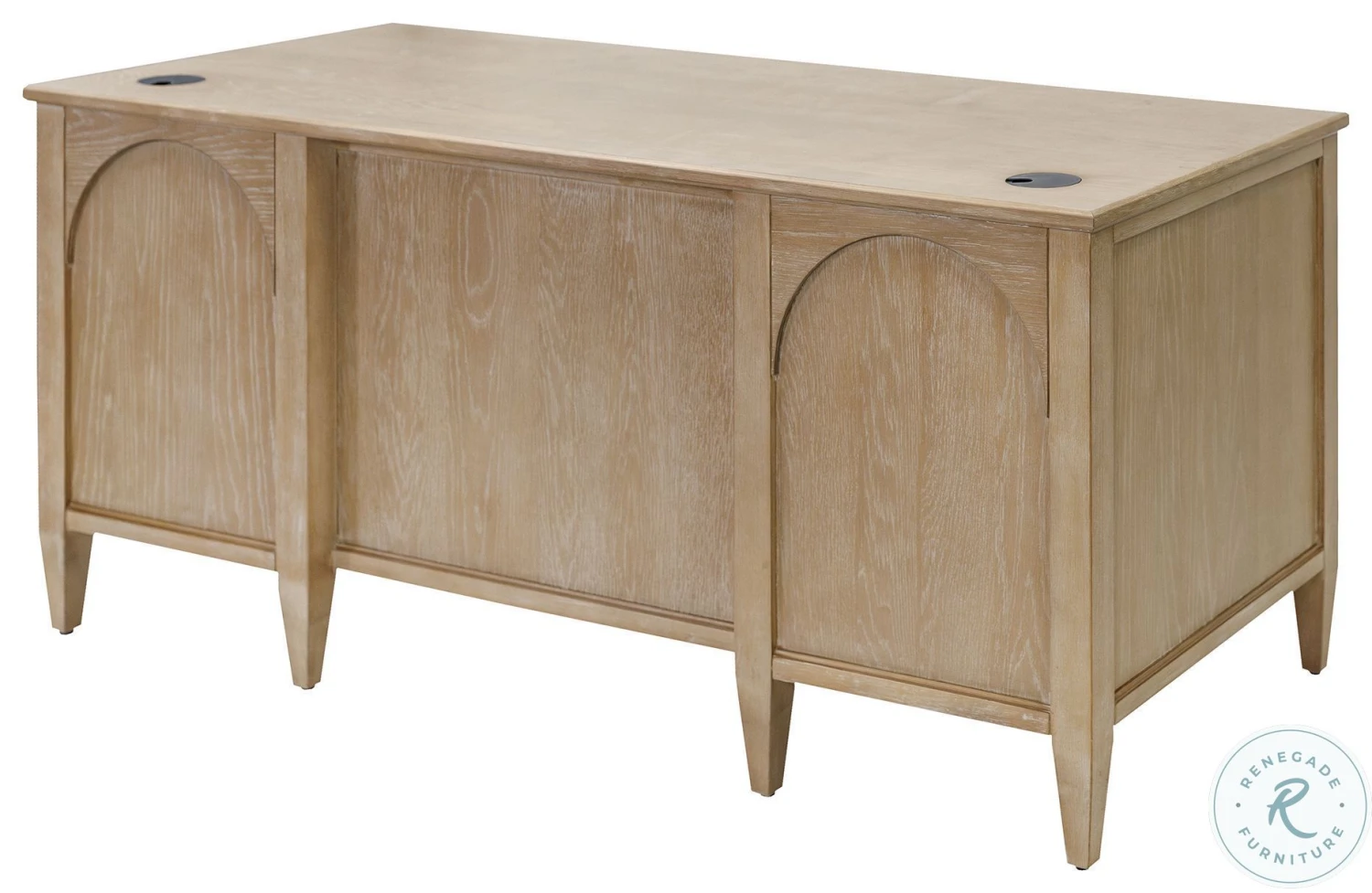 Laurel Unique Natural Double Pedestal Home Office Set - Image 7