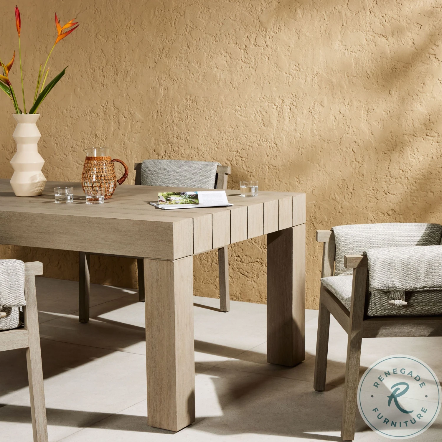 Galway Weathered Grey And Faye Ash Outdoor Dining Chair - Image 2