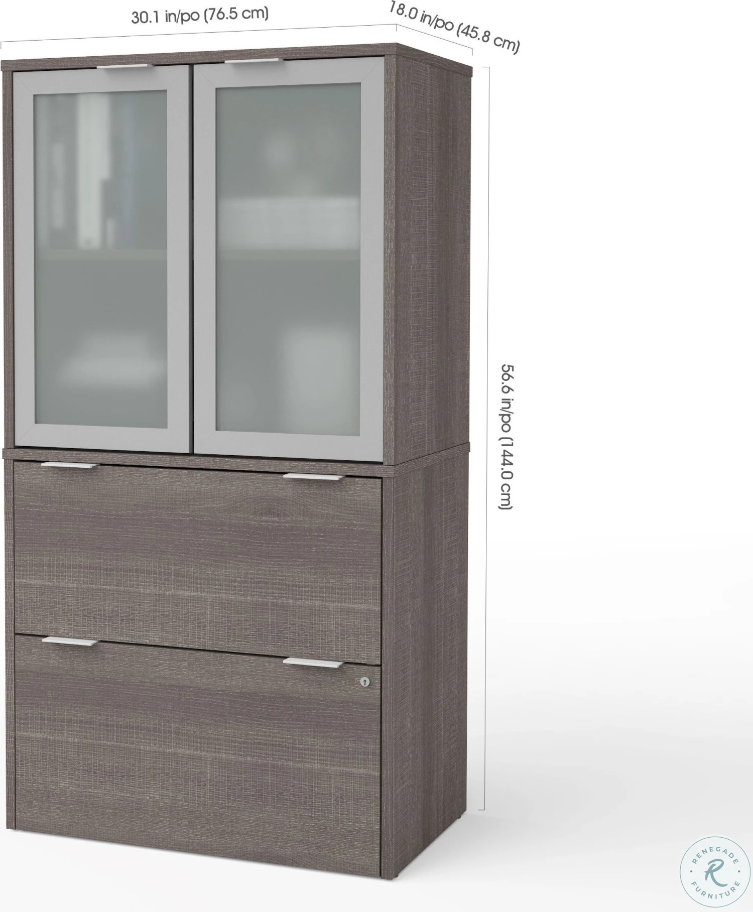 I3 Plus Bark Gray Lateral File With Storage Cabinet - Image 2