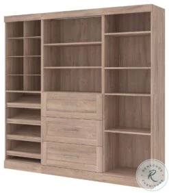 Pur Rustic Brown 86" Closet Organizer With Storage Cubbies