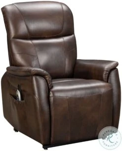 Leighton Tonya Brown Power Lift Recliner With Power Headrest And Lumbar