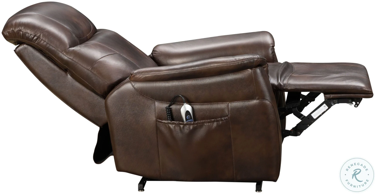 Leighton Tonya Brown Power Lift Recliner With Power Headrest And Lumbar - Image 8