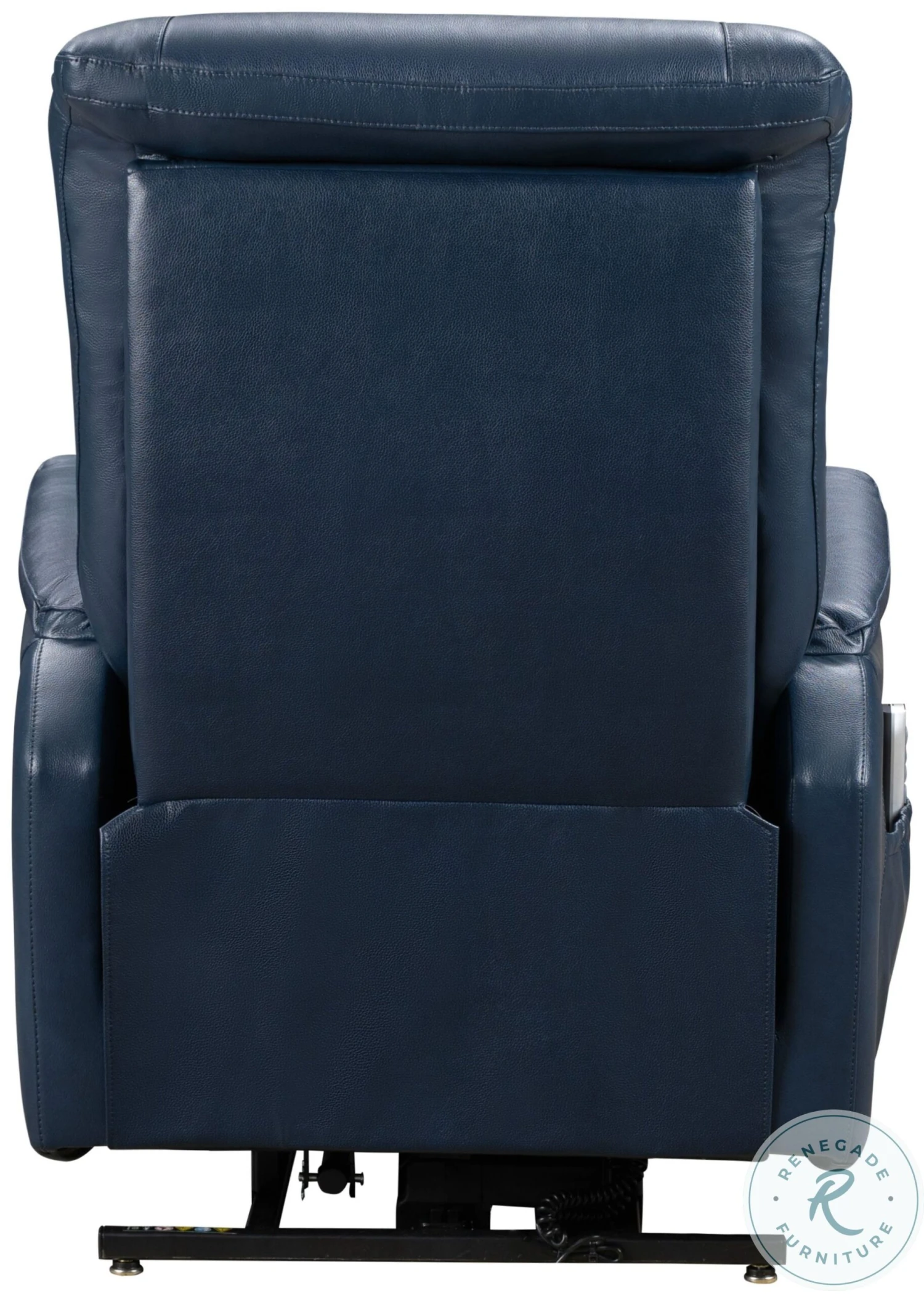 Leighton Marco Navy Blue Power Lift Recliner With Power Headrest And Lumbar - Image 10