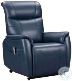 Leighton Marco Navy Blue Power Lift Recliner With Power Headrest And Lumbar