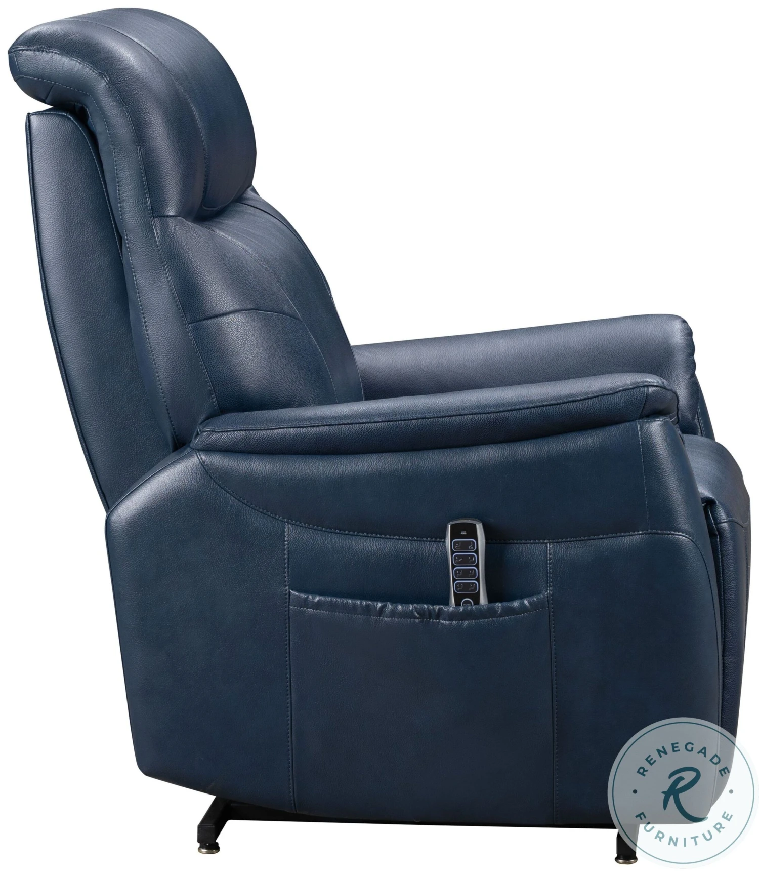Leighton Marco Navy Blue Power Lift Recliner With Power Headrest And Lumbar - Image 8