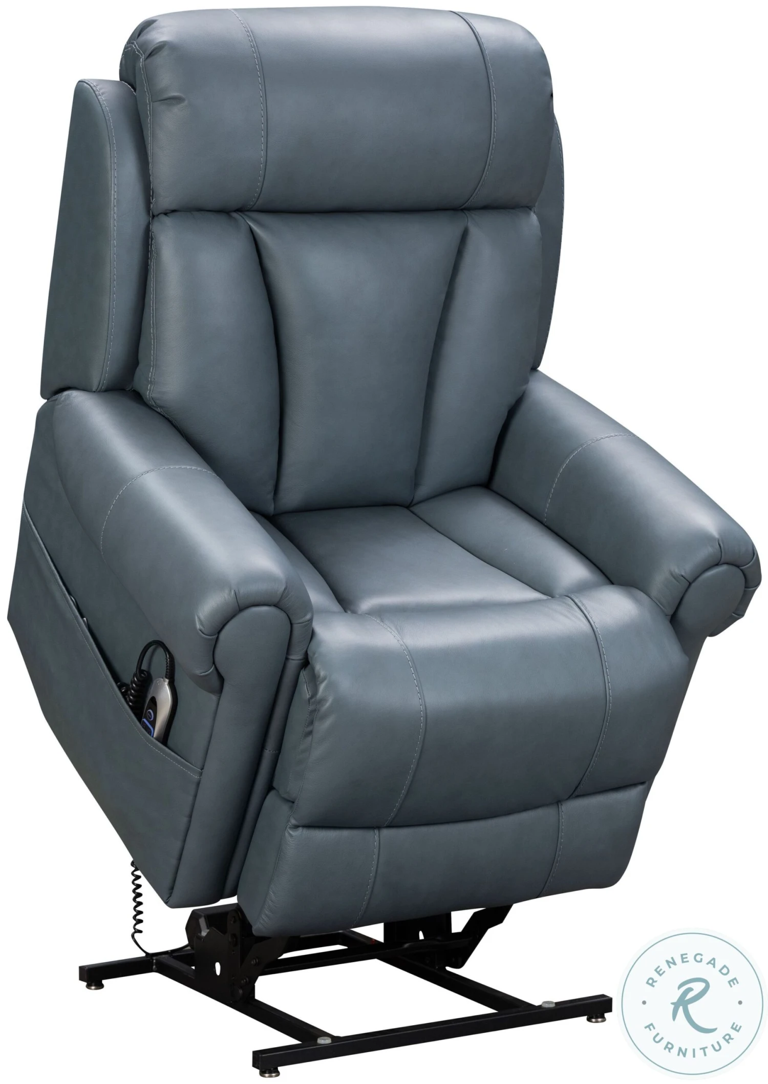 Lyndon Masen Bluegray Power Lift Recliner With Power Headrest And Lumbar - Image 4