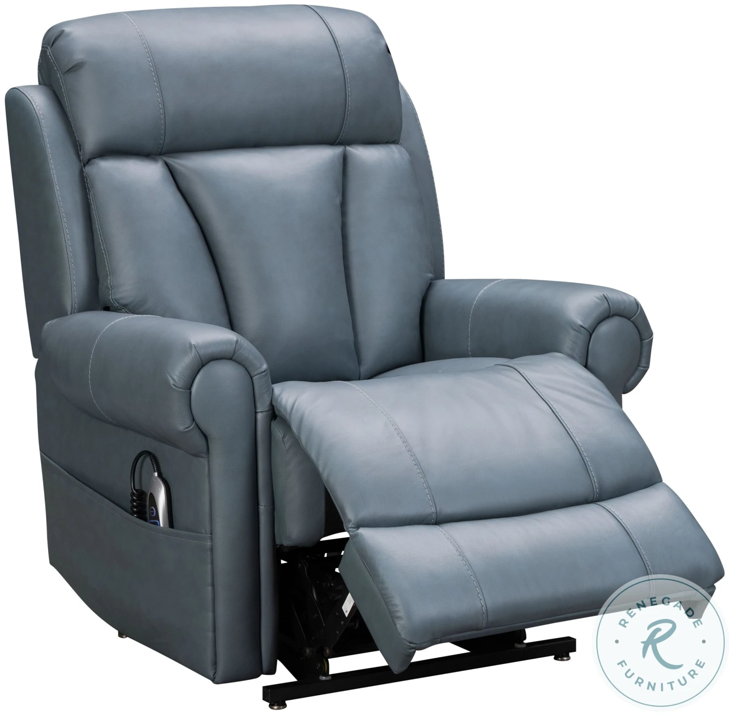 Lyndon Masen Bluegray Power Lift Recliner With Power Headrest And Lumbar - Image 5