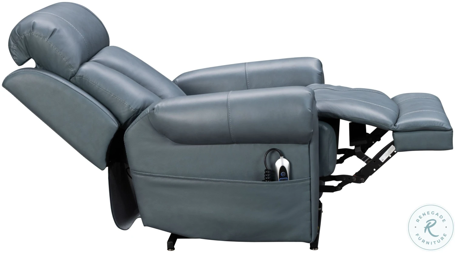 Lyndon Masen Bluegray Power Lift Recliner With Power Headrest And Lumbar - Image 9
