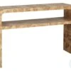 Marshall Burl Wood Waterfall Edge 2 Tier Console Table