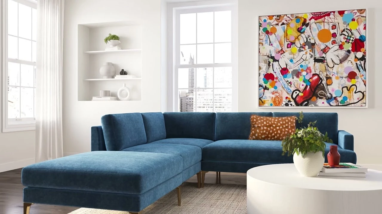 Serena Blue Velvet Accent Chair With Black Legs - Image 2