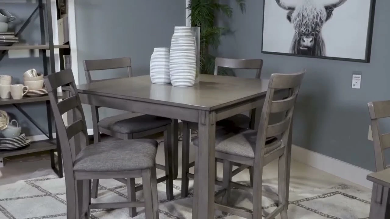 Bridson Gray 5 Piece Counter Height Dining Room Set - Image 2