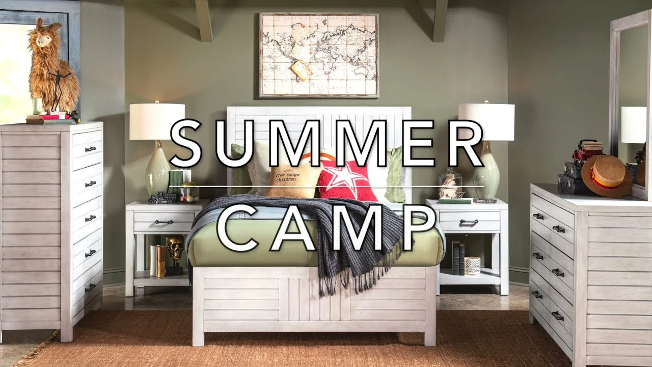 Summer Camp Stone Path White Youth Bunk Bedroom Set With Trundle - Image 2