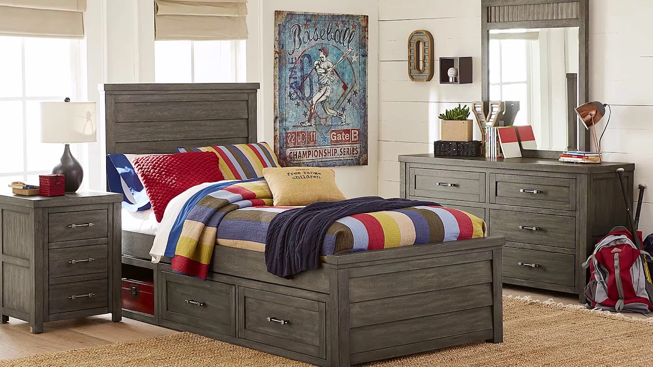 Bunkhouse Aged Barnwood Youth Bunk Bedroom Set - Image 2