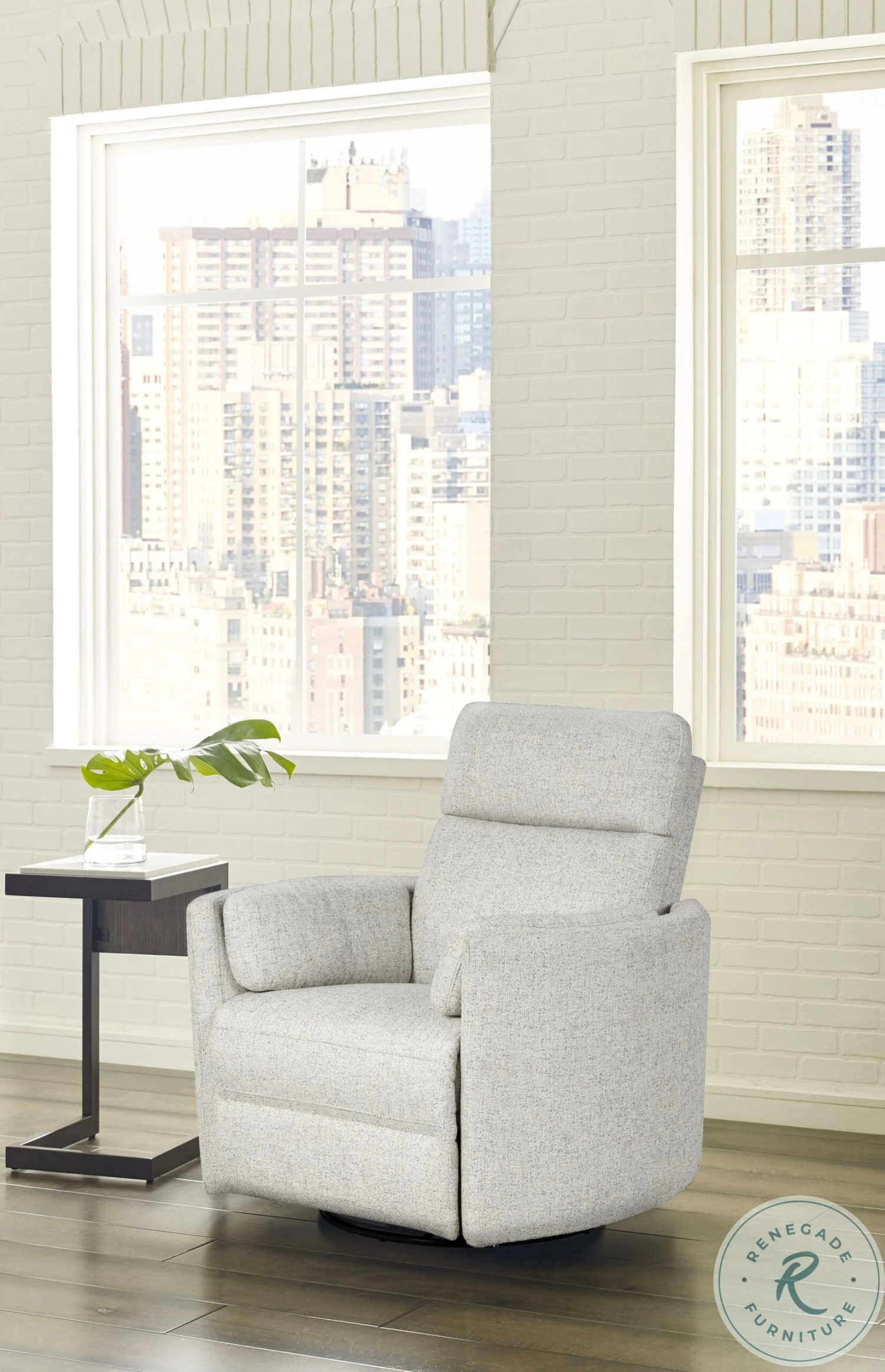 Radius Natural Beauty Quartz Swivel Glider Power Recliner - Image 2