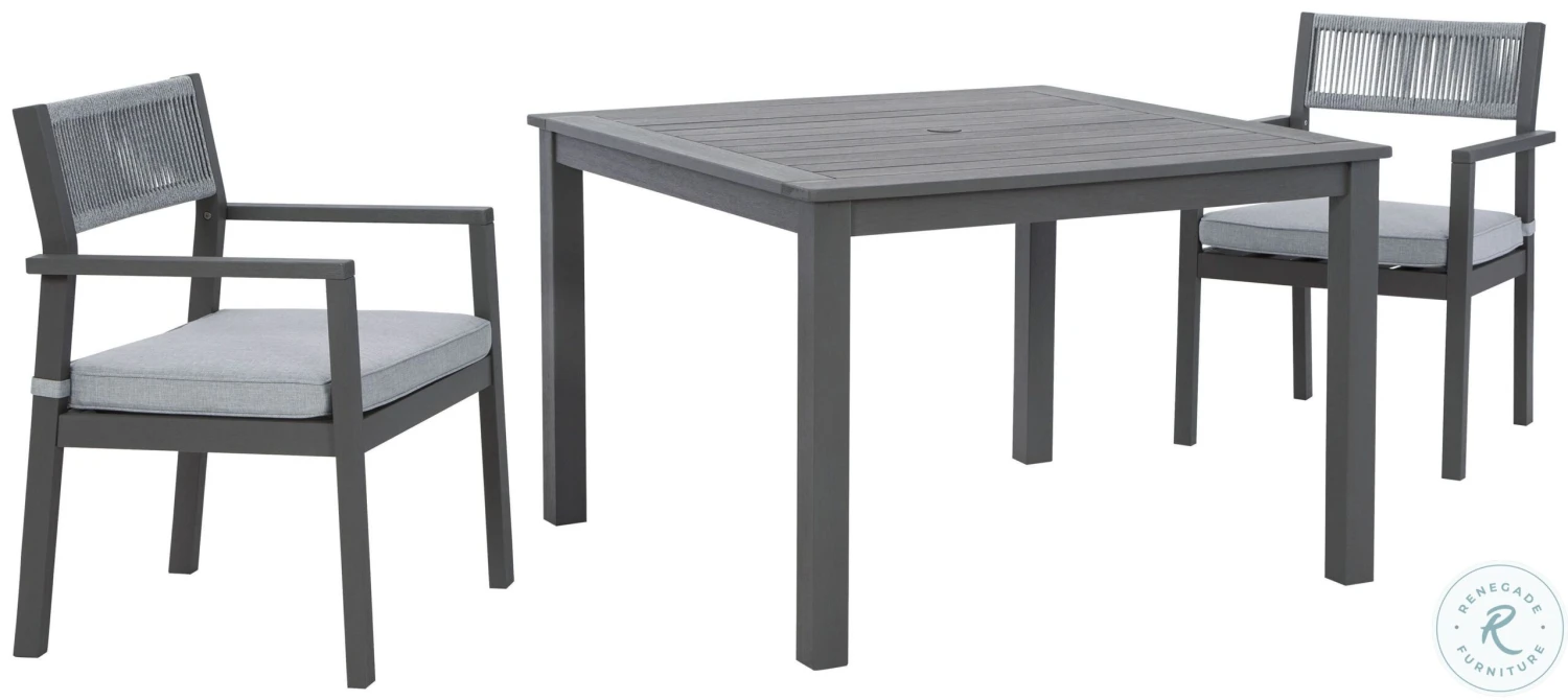 Eden Town Grey Outdoor Square Dining Room Set - Image 5