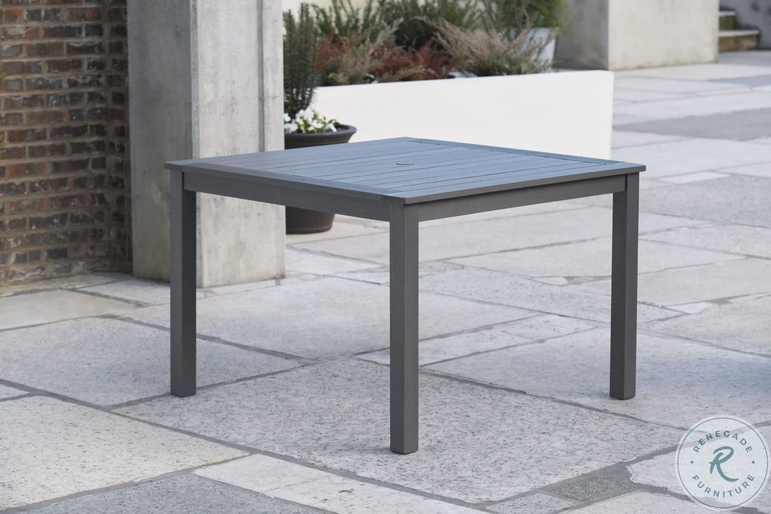 Eden Town Grey Outdoor Square Dining Room Set - Image 6