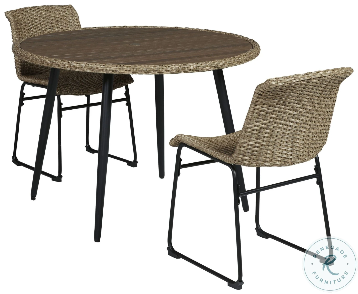 Amaris Brown And Black Outdoor Dining Set - Image 4
