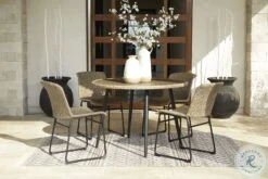 Amaris Brown And Black Outdoor Dining Set