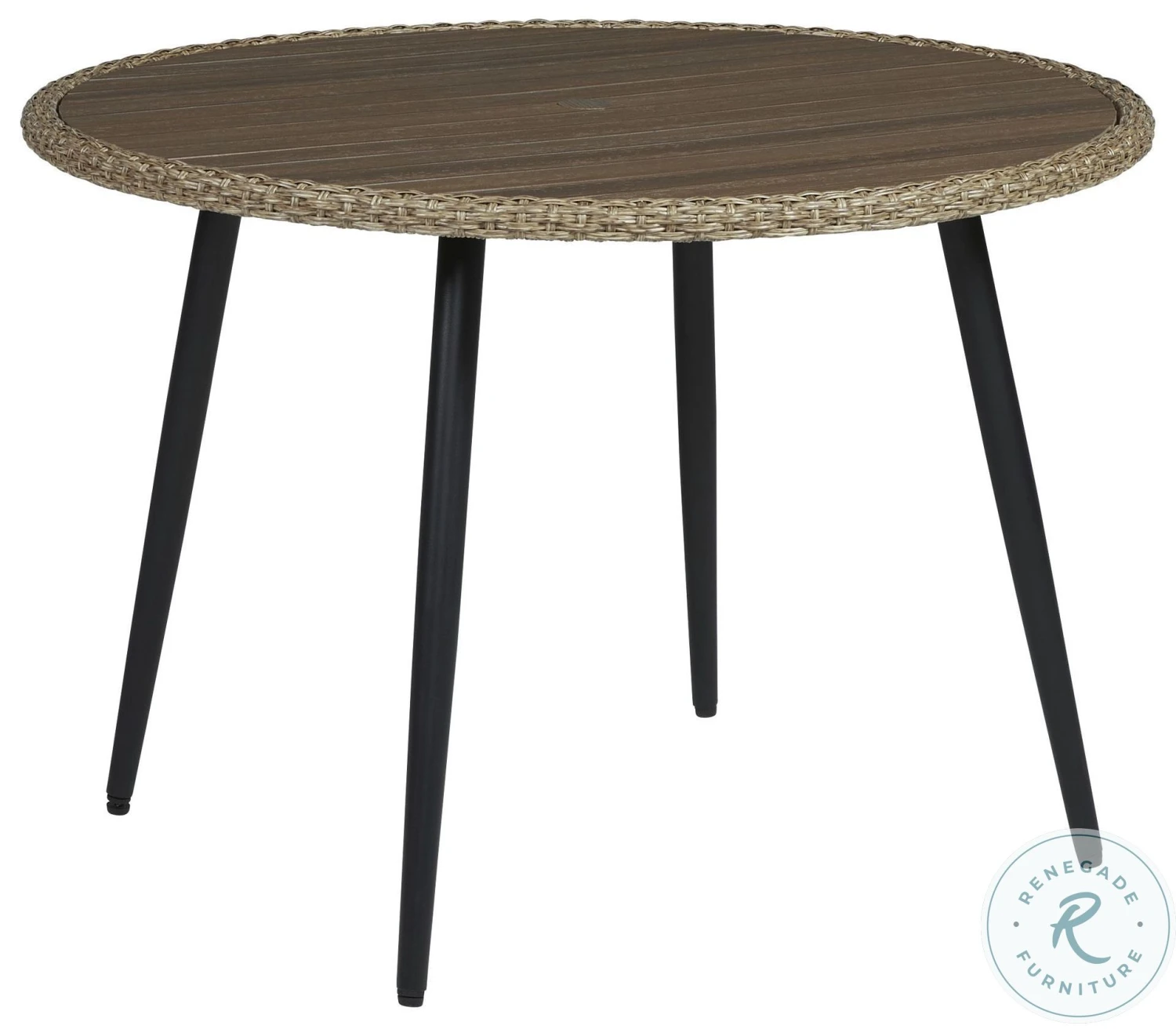 Amaris Brown And Black Outdoor Dining Set - Image 6