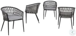 Palm Bliss Gray Outdoor Dining Chair Set Of 4