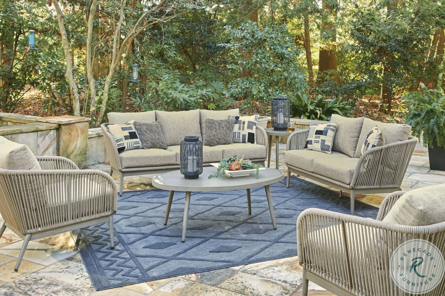 Swiss Valley Beige And Grey Outdoor Sofa - Image 2