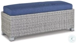 Naples Beach Light Grey And Blue Outdoor Bench