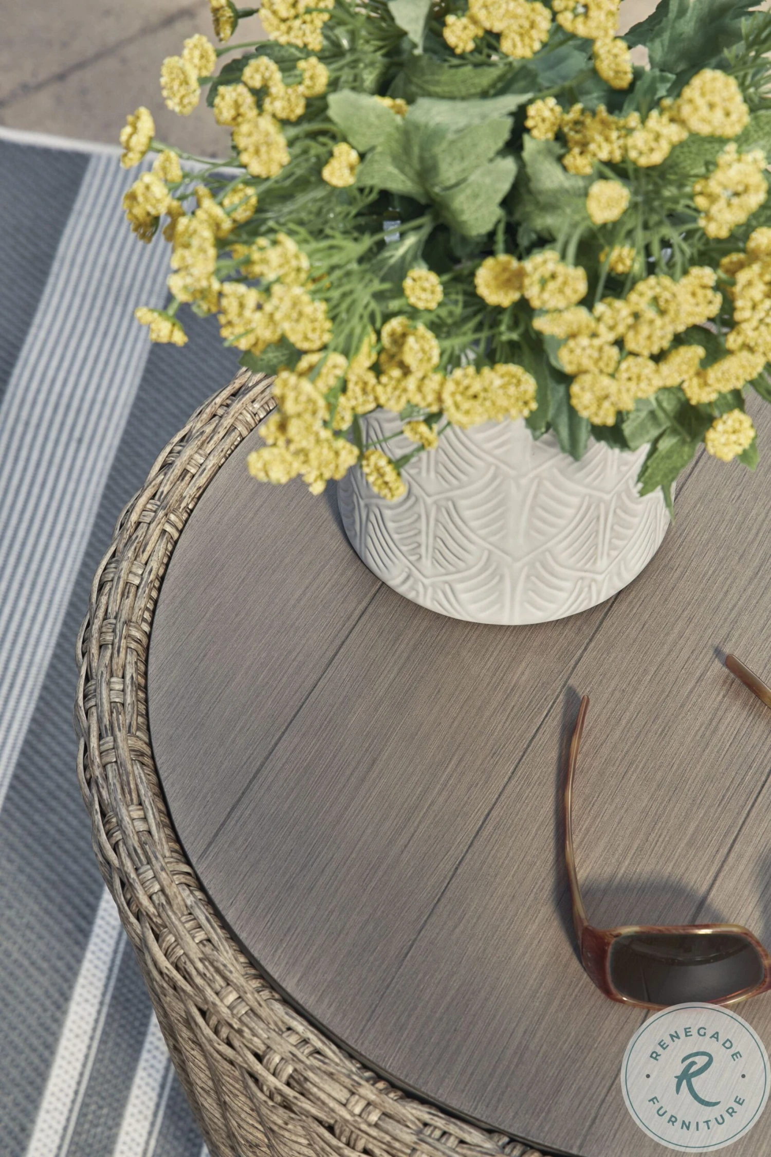 Danson Beige Outdoor Round Occasional Table Set - Image 10