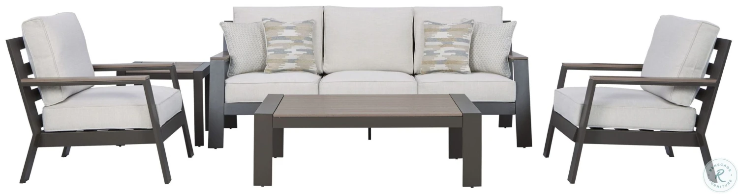 Tropicava Taupe And White Outdoor Conversation Set - Image 8