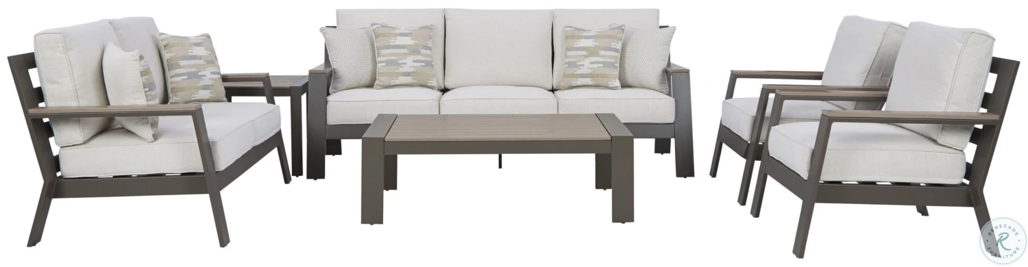 Tropicava Taupe And White Outdoor Conversation Set - Image 6