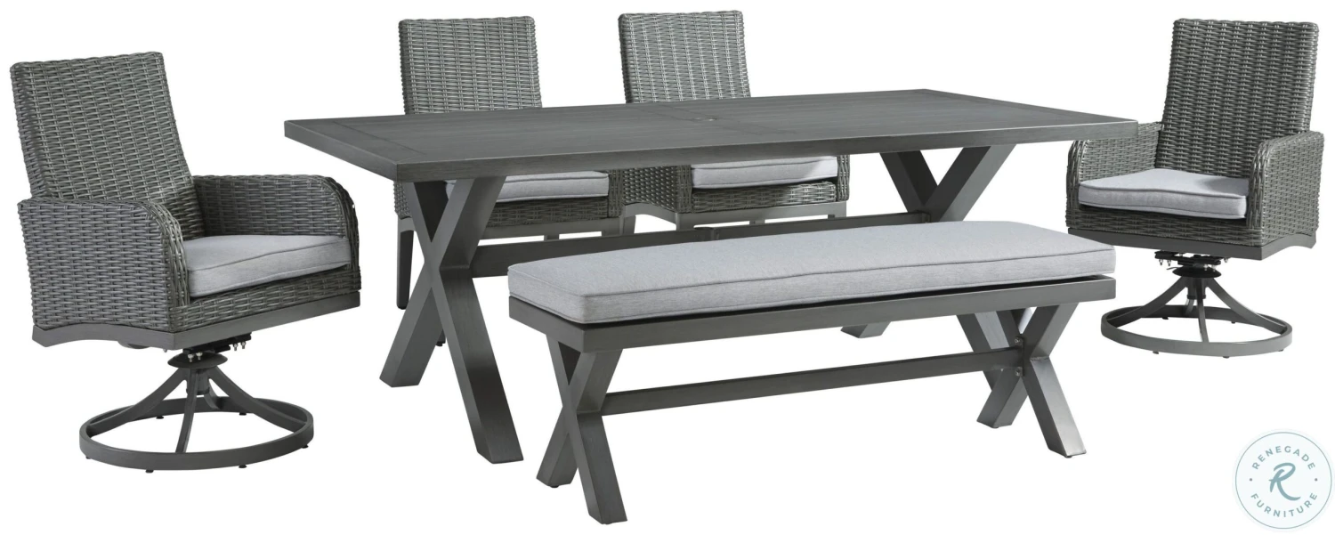 Elite Park Grey Outdoor Rectangular Dining Set - Image 5