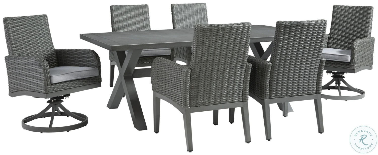 Elite Park Grey Outdoor Rectangular Dining Set - Image 4