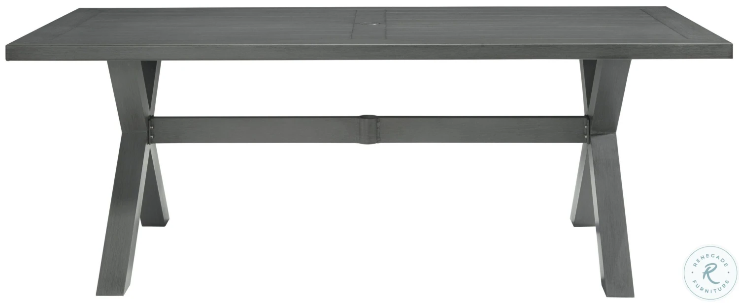 Elite Park Grey Outdoor Rectangular Dining Set - Image 7