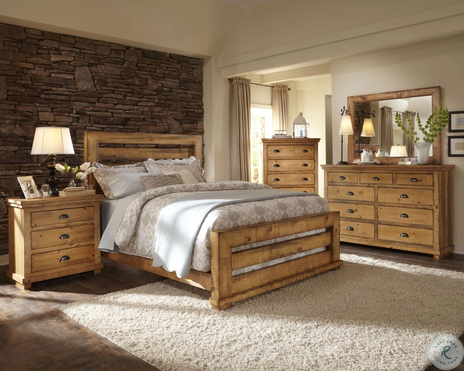 Willow Distressed Pine Drawer Dresser - Image 3