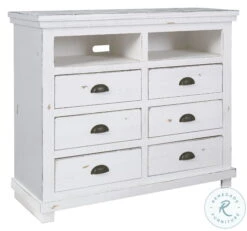 Willow Distressed White Media Chest