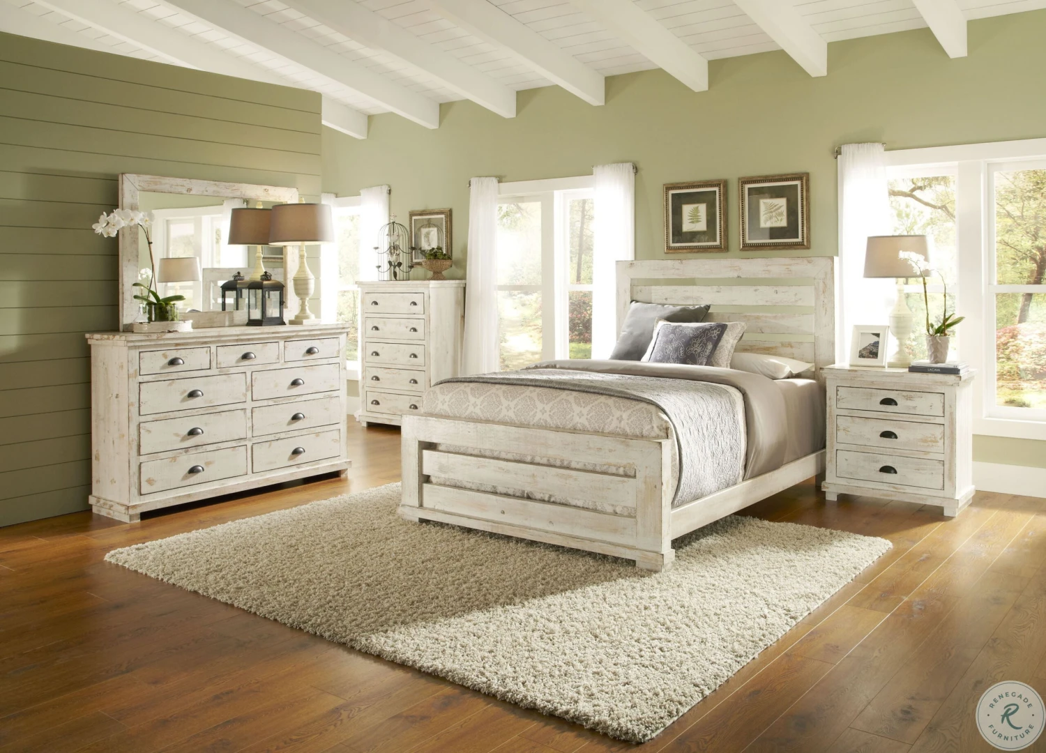 Willow Distressed White Media Chest - Image 5