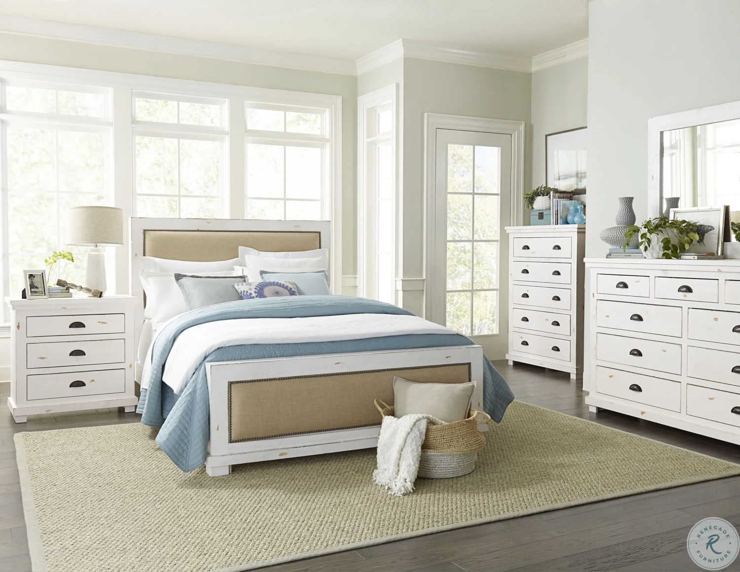 Willow Distressed White Media Chest - Image 7