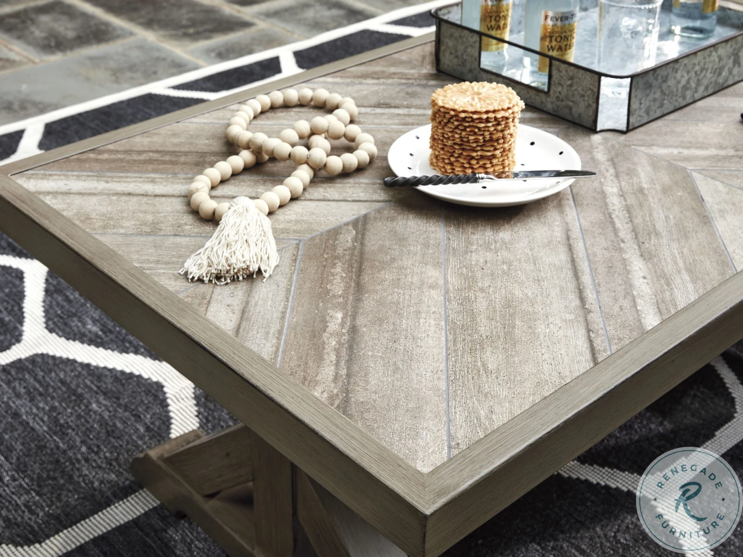 Beachcroft Beige Rectangular Outdoor Cocktail Table - Image 7