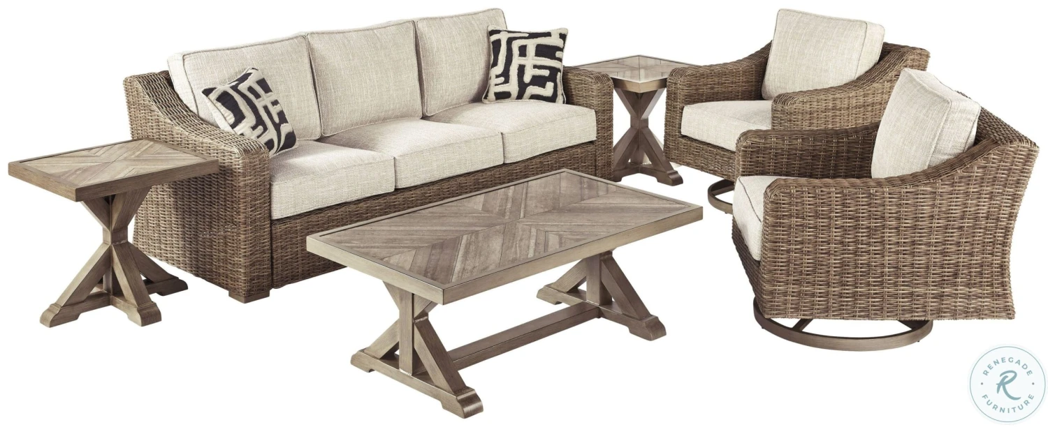 Beachcroft Beige Rectangular Outdoor Cocktail Table - Image 10