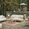 Clare View Beige Outdoor Living Room Set With Cushion