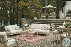 Clare View Beige Outdoor Living Room Set With Cushion