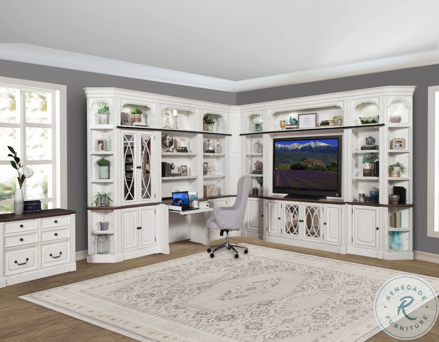 Marais Vintage Alabaster 22" Open Top Bookcase - Image 9