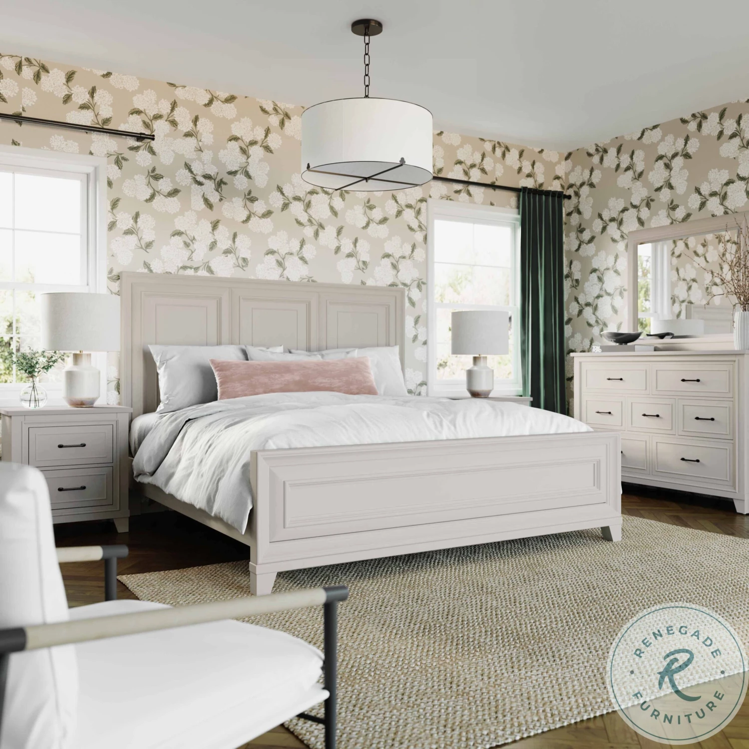 Montauk Weathered White Queen Panel Bed - Image 4