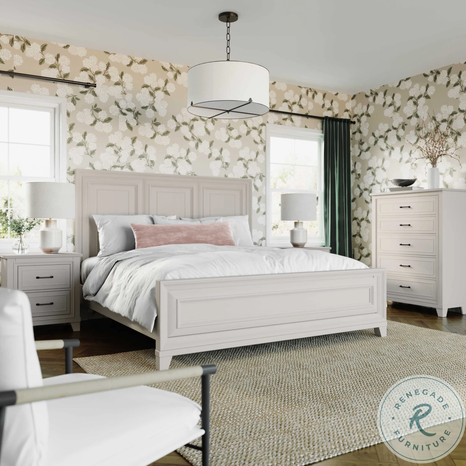 Montauk Weathered White King Panel Bed - Image 5