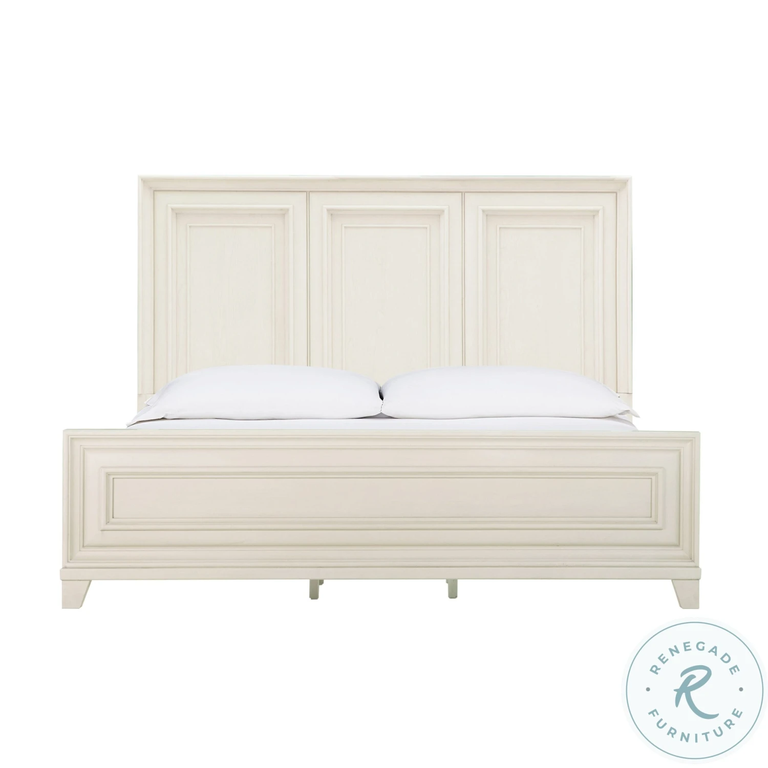 Montauk Weathered White King Panel Bed