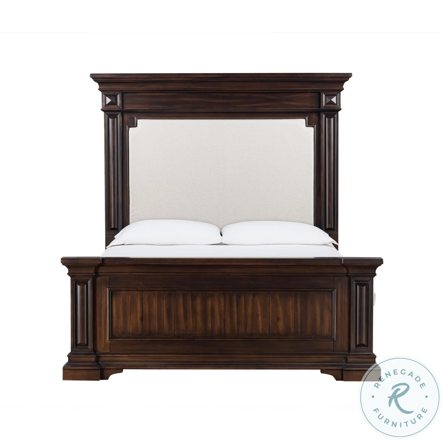 Stamford Brown Queen Upholstered Panel Bed