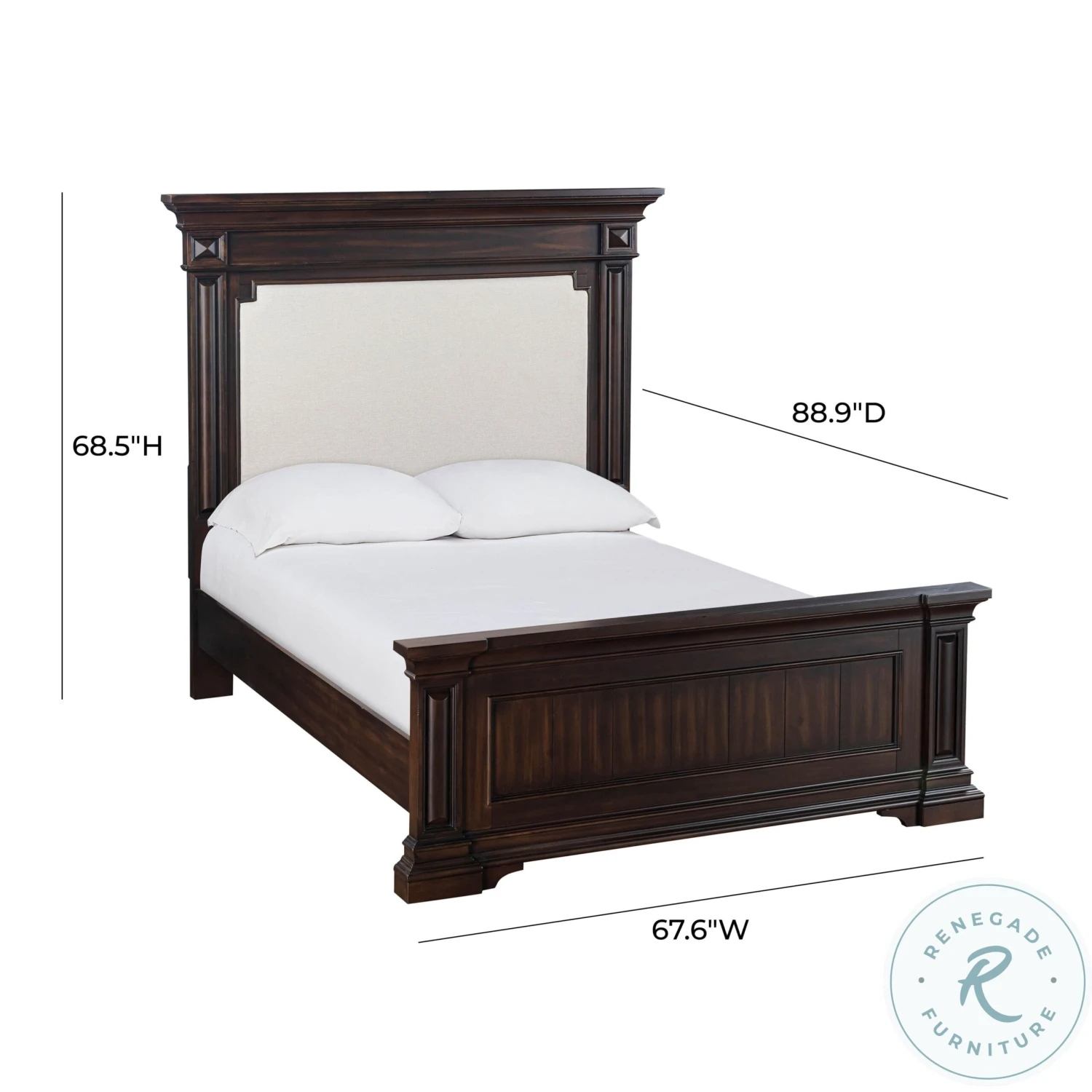 Stamford Brown Queen Upholstered Panel Bed - Image 8