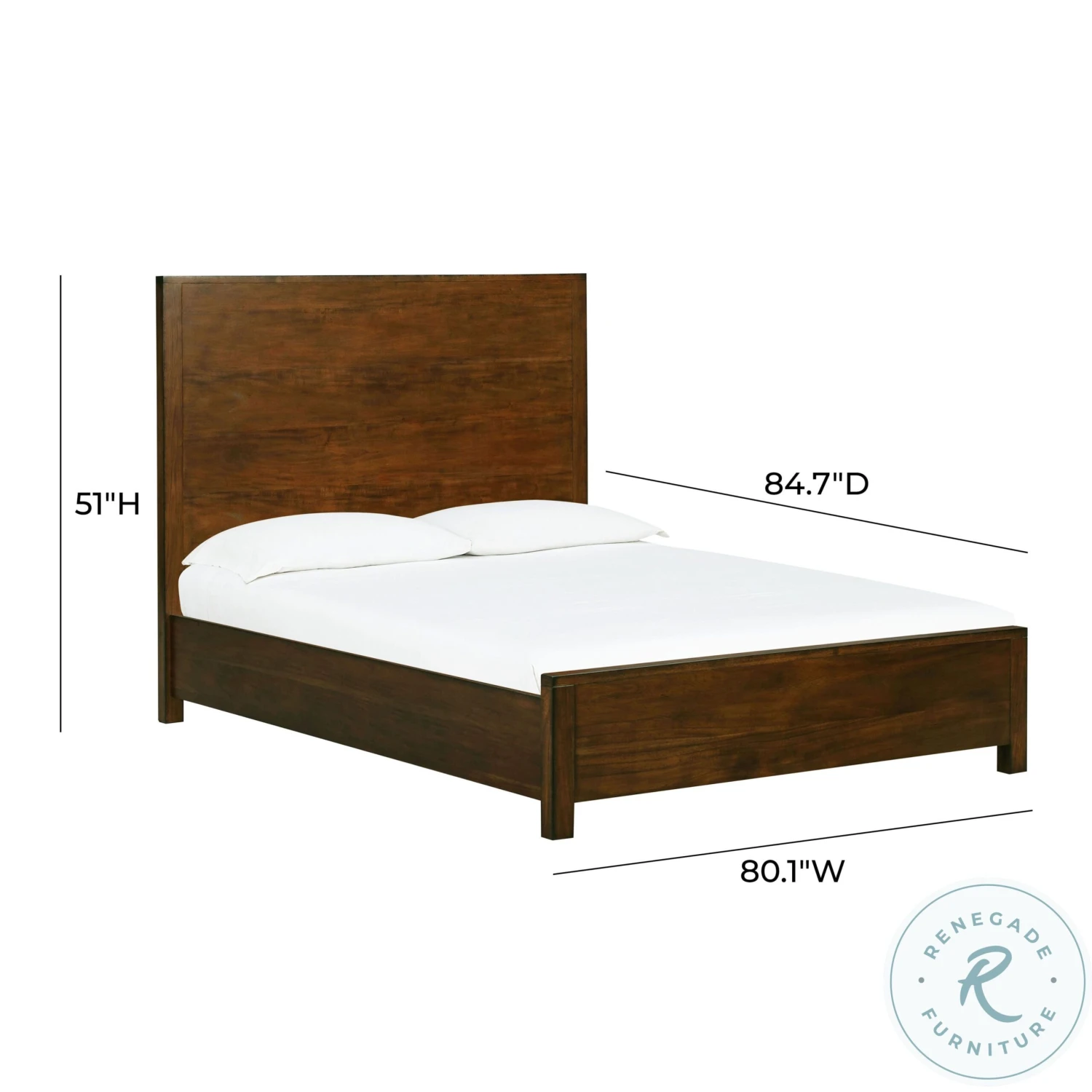 Asheville Vintage Umber Wooden King Panel Bed - Image 3