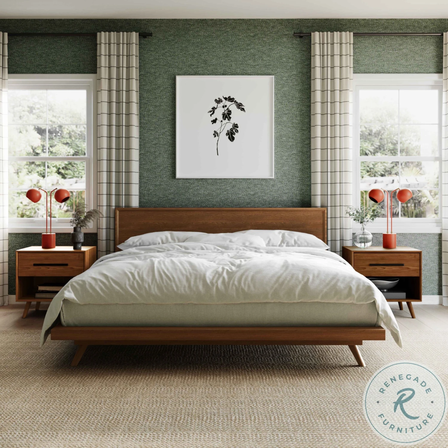 Emery Pecan Queen Platform Bed - Image 2